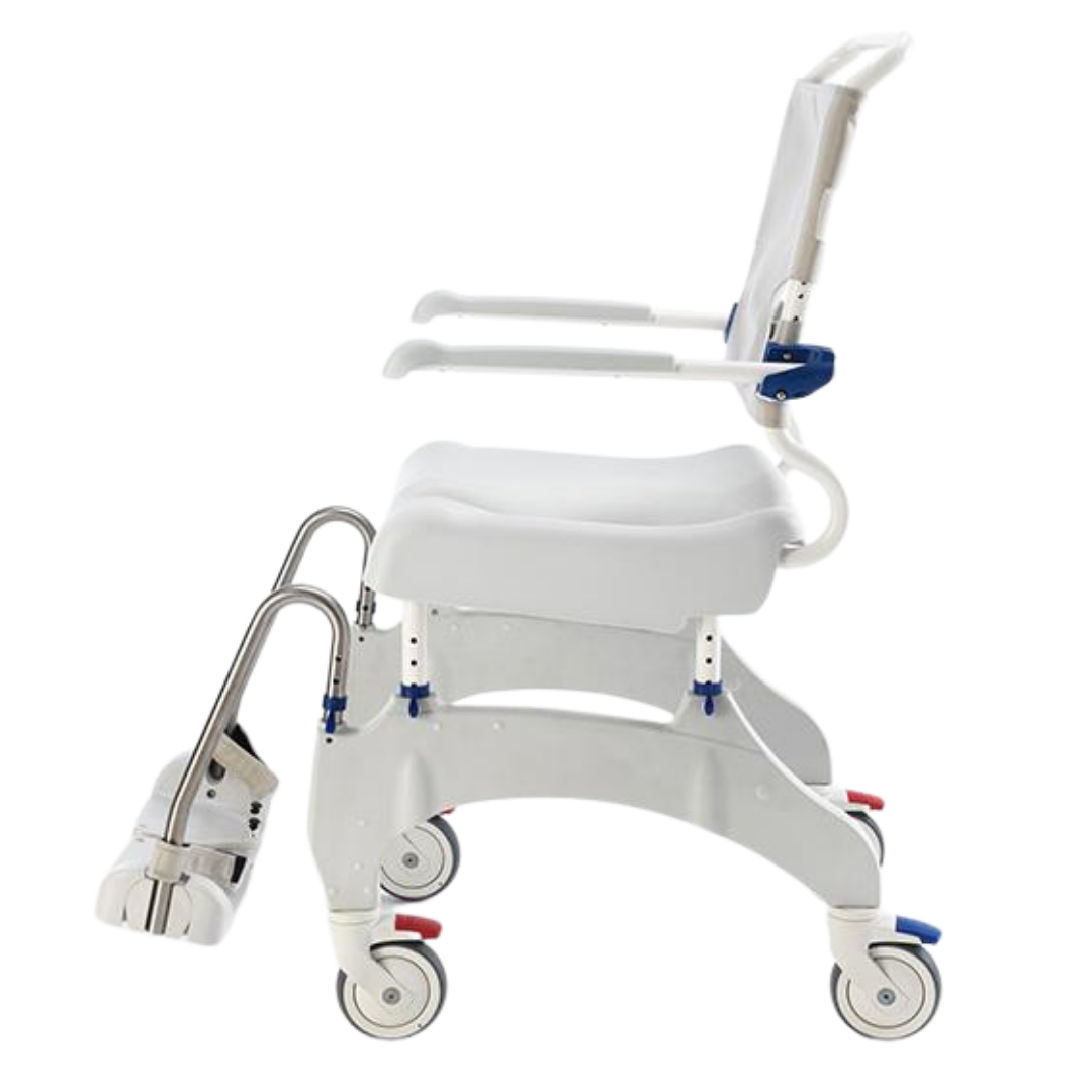 Hero Medical Aquatec Ocean Ergo Transit shower commode chair, ergonomic seat, rust‑free frame, tilt‑in‑space comfort, safe assisted hygiene and mobility support.