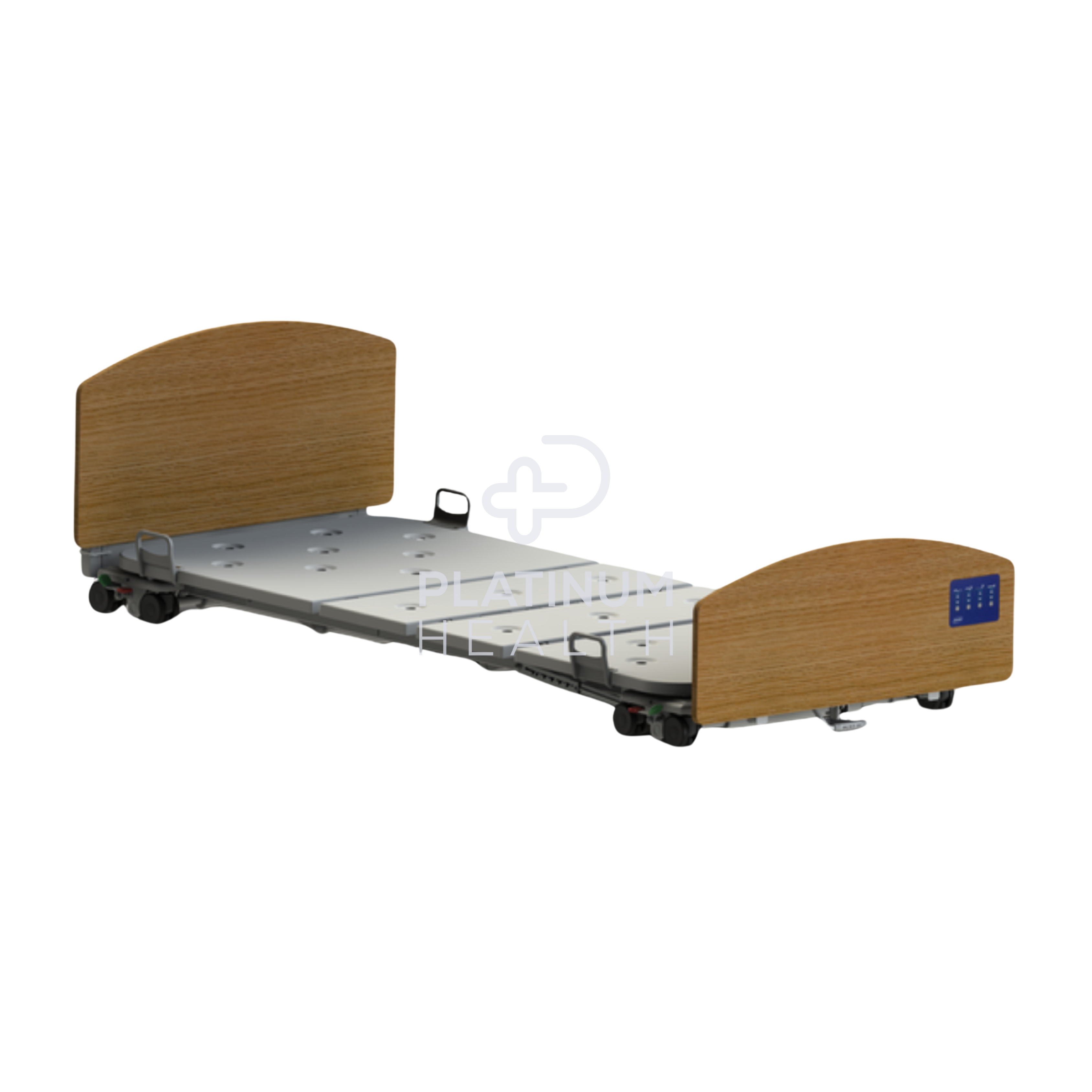 Invacare CS8 Floorline Bed in ultra-low position to minimize fall risks, ensuring enhanced safety for patients.