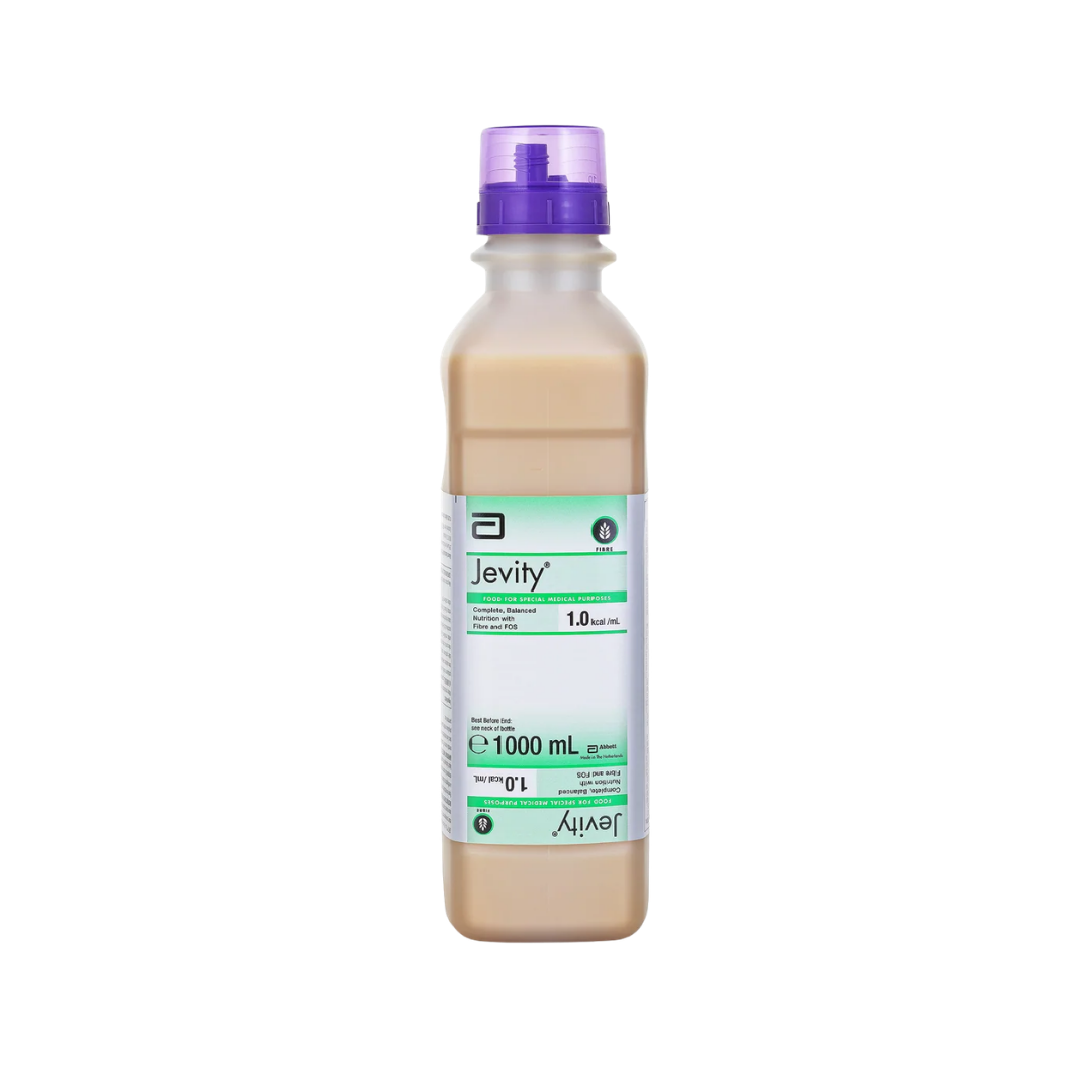 Jevity Fibre Ready To Hang Unflavoured 1000mL enteral feeding formula.