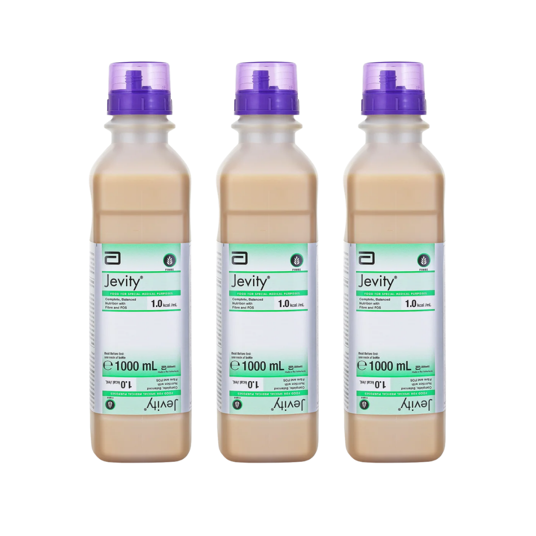 Jevity Fibre Ready To Hang Unflavoured 1000mL enteral feeding formula.