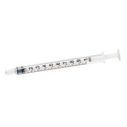 Sterile single-use Luer Slip Syringe with concentric nozzle, without needle, clear barrel with markings, available in multiple sizes for precise dosing.