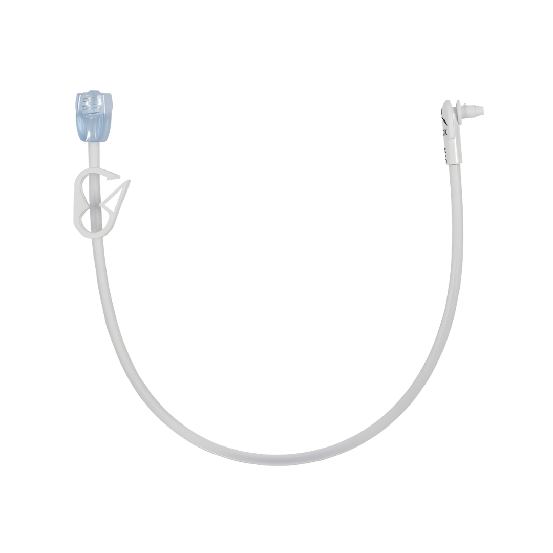 Mic-Key 60.9cm low profile ENFit extension set with right angle connector for enteral feeding, flexible tubing for safe connection and patient comfort
