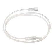 Sterile single-use microbore extension set, female to male Luer Lock with rotating collar, reduces priming volume, secure IV connection in patient care.