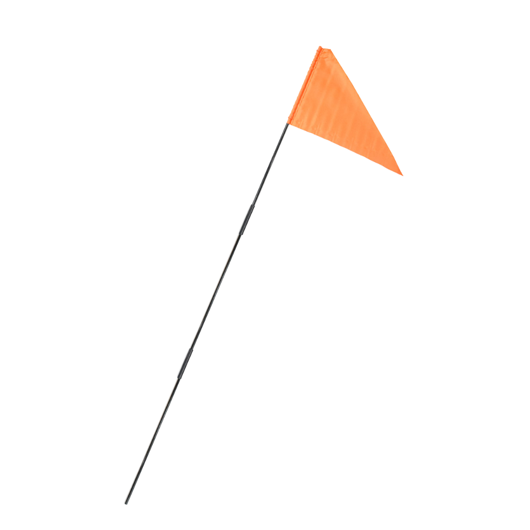 Mobility scooter flag with sturdy bracket, high‑visibility design for outdoor safety, easy attachment, supports rider awareness and secure travel.