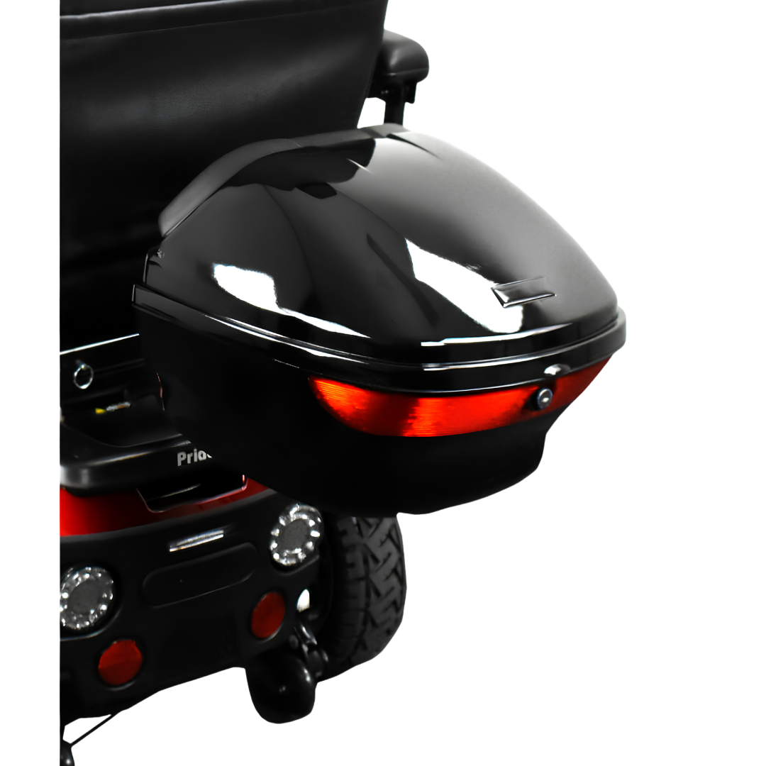 Mobility Scooter Rear Pod/Pannier with secure rear mounting, durable hard shell design, spacious storage, and easy access for personal items on the go.