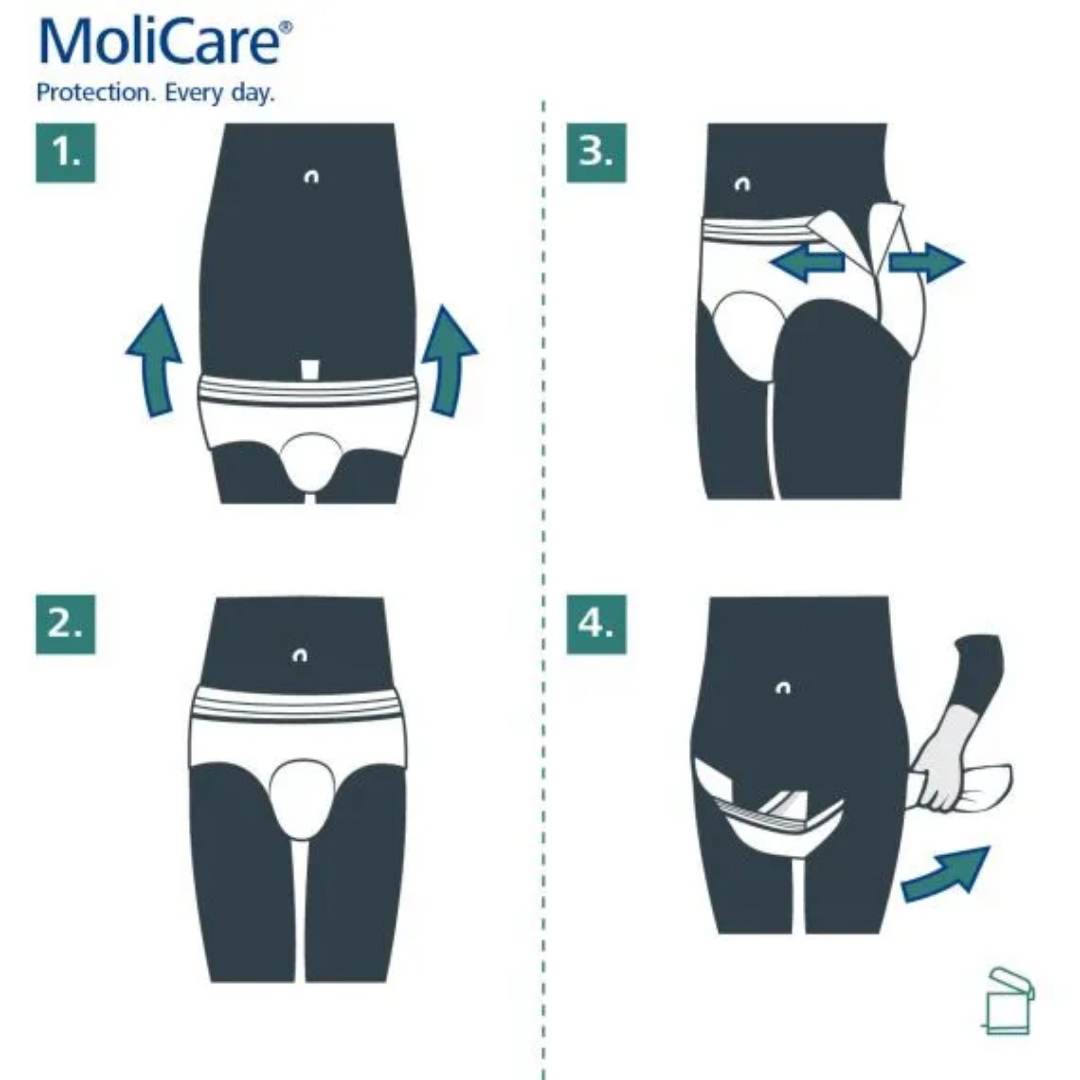 MoliCare Premium Mobile 8 Drops Large incontinence underwear – high absorbency pull-up pants for comfort and active wear.