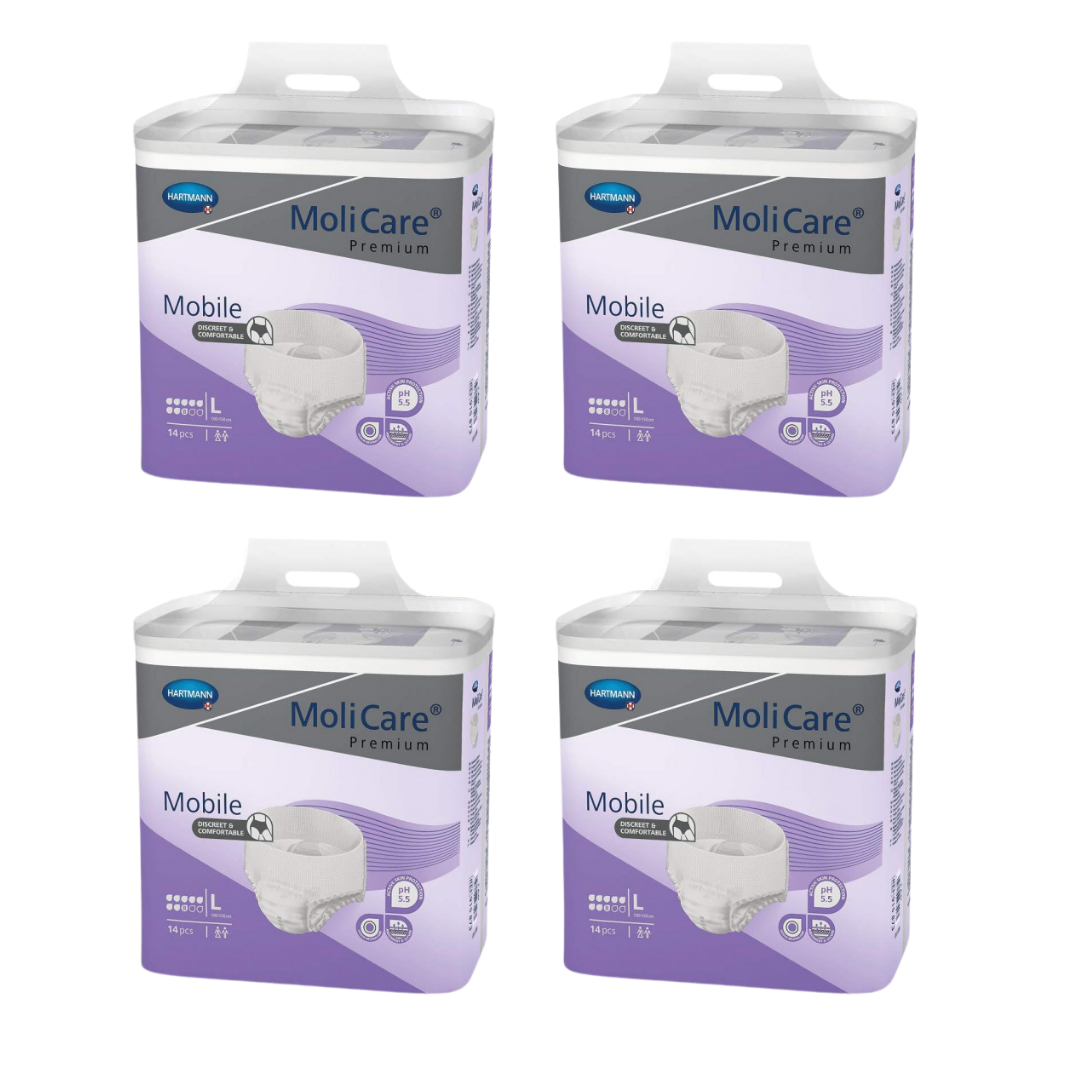 MoliCare Premium Mobile 8 Drops Large incontinence underwear – high absorbency pull-up pants for comfort and active wear.