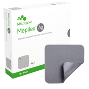 Molnlycke Mepilex Ag Silver Foam Dressing 10x10cm – antimicrobial silver dressing for advanced wound care