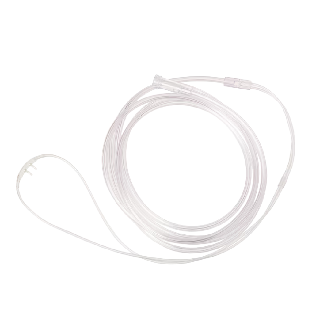 NS Nasal Oxygen Cannula with 210cm tube, available in infant, child, and adult sizes, designed for gentle and reliable oxygen therapy delivery.