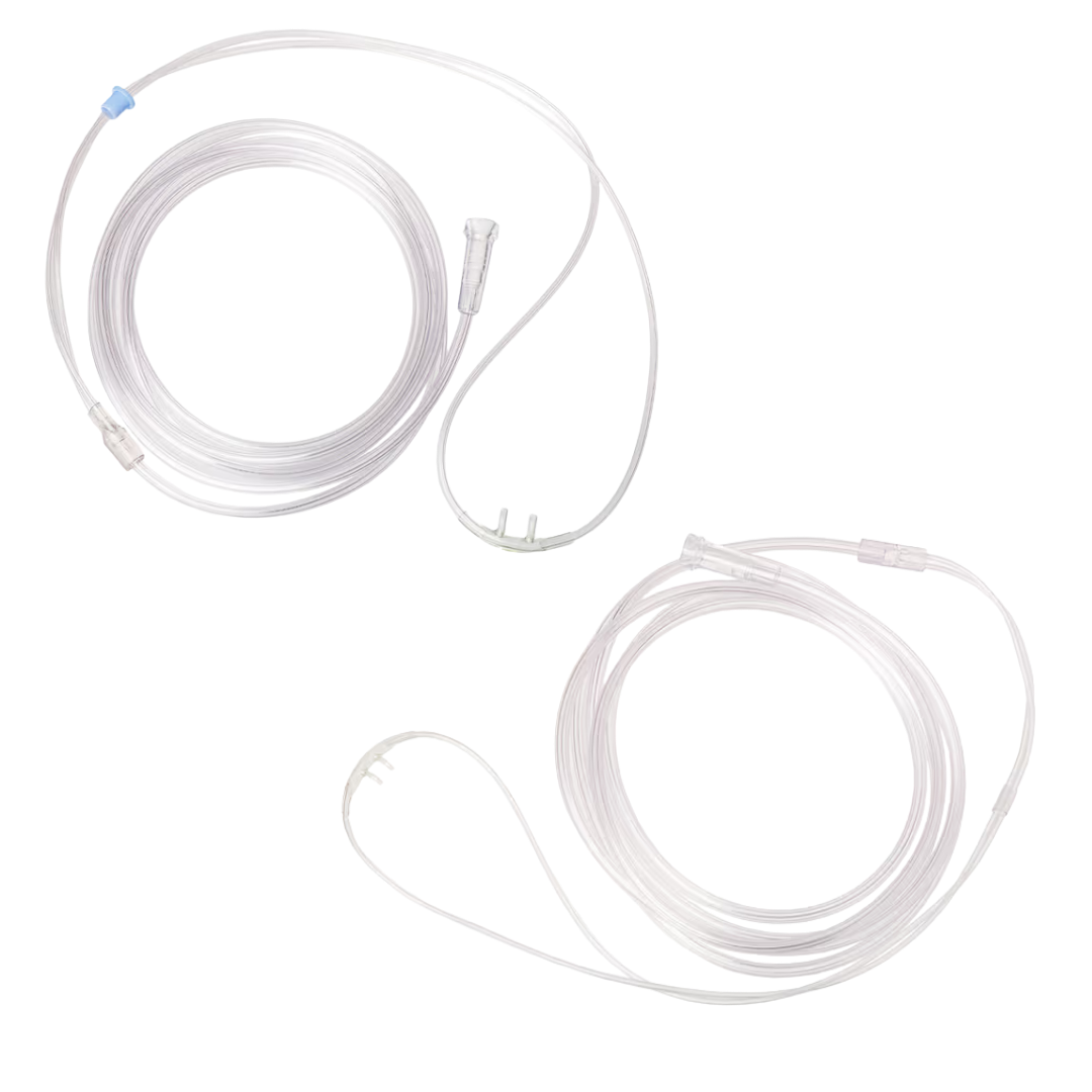 NS Nasal Oxygen Cannula with 210cm tube, available in infant, child, and adult sizes, designed for gentle and reliable oxygen therapy delivery.