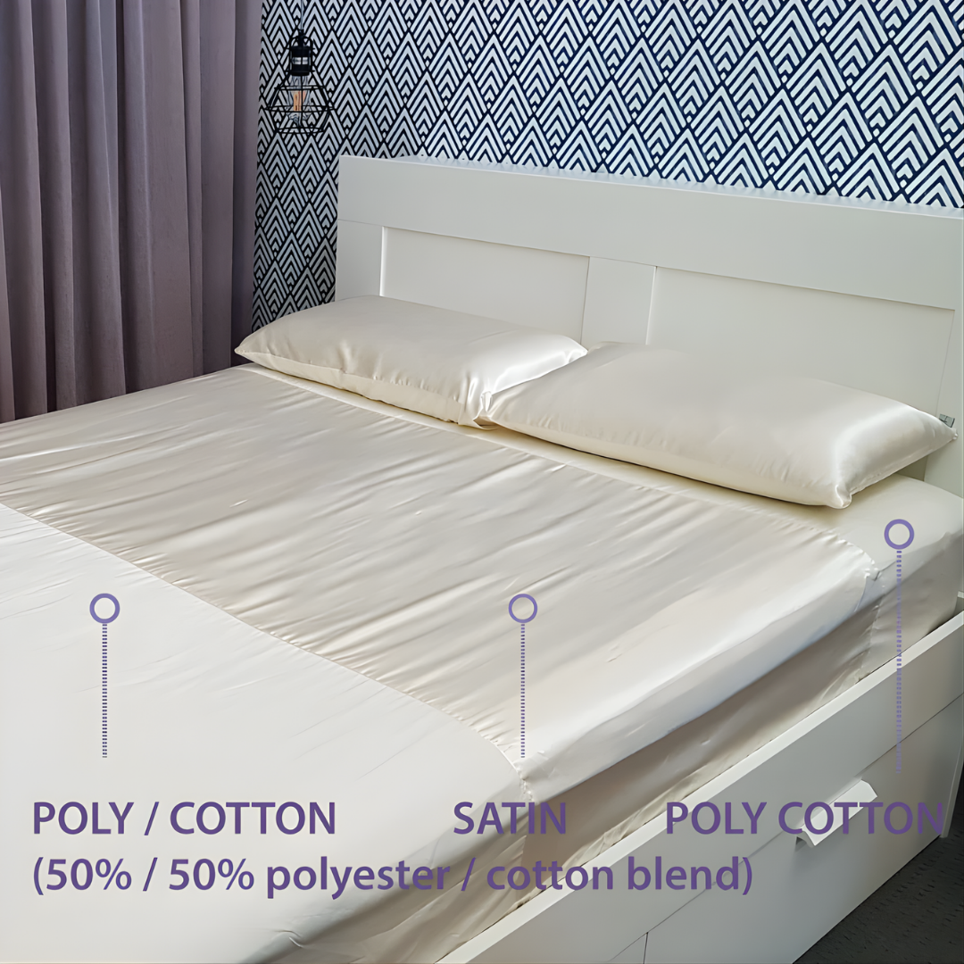 Neeki Designs Wonder Sheet Plus Fitted Sheet with satin centre panel for mobility and comfort.