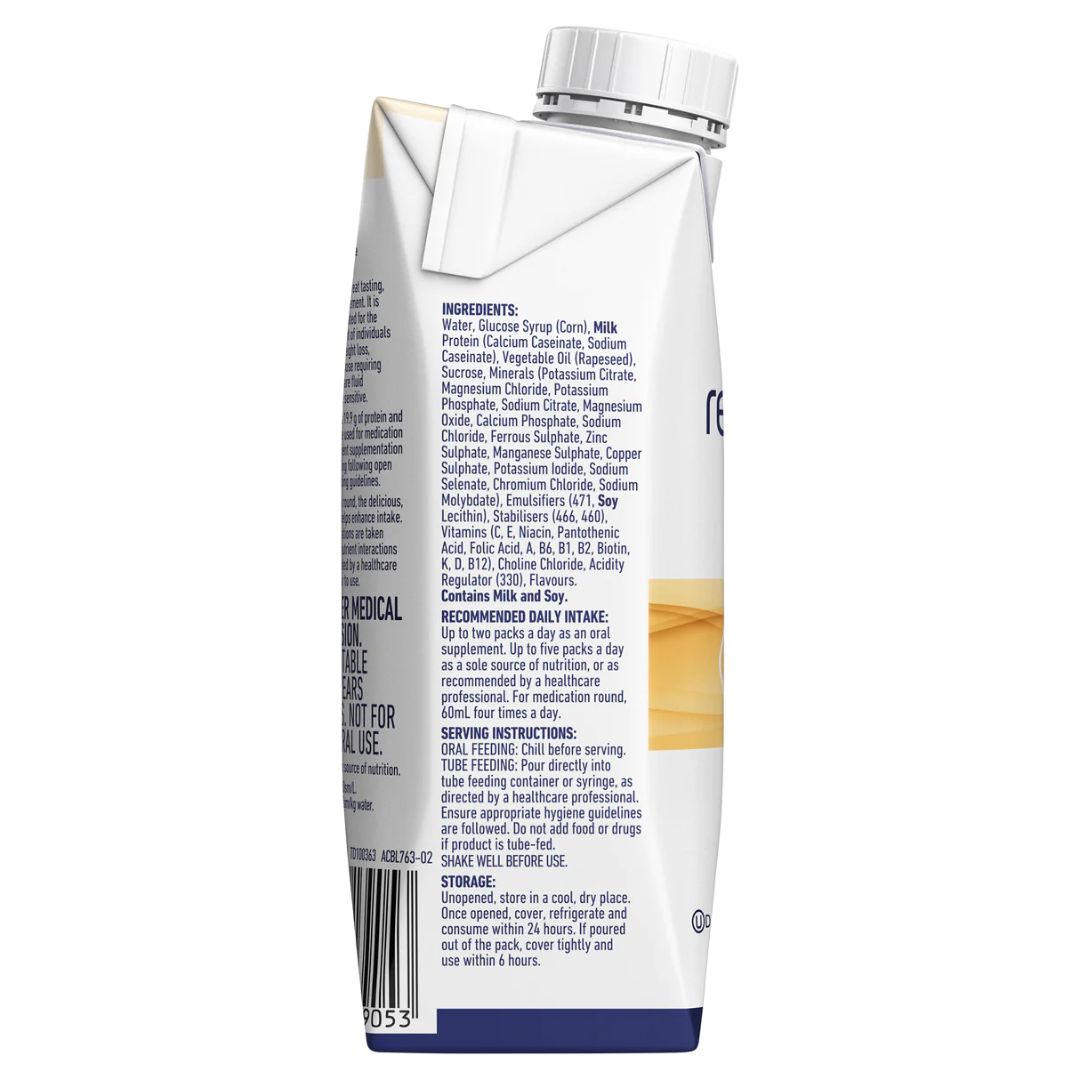 Nestlé Resource 2.0 Vanilla 237ml bottle – high-protein, high-calorie nutritional drink for aged care and recovery support.