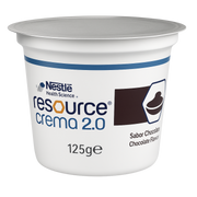 Nestlé Resource Crema 2.0 125g Tub – high-calorie, texture-modified nutritional supplement in vanilla or chocolate flavour.