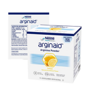 Box of Nestle Arginaid Arginine Powder Lemon flavor on a white background