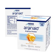 Nestle Arginaid Arginine Powder packaging on a white background