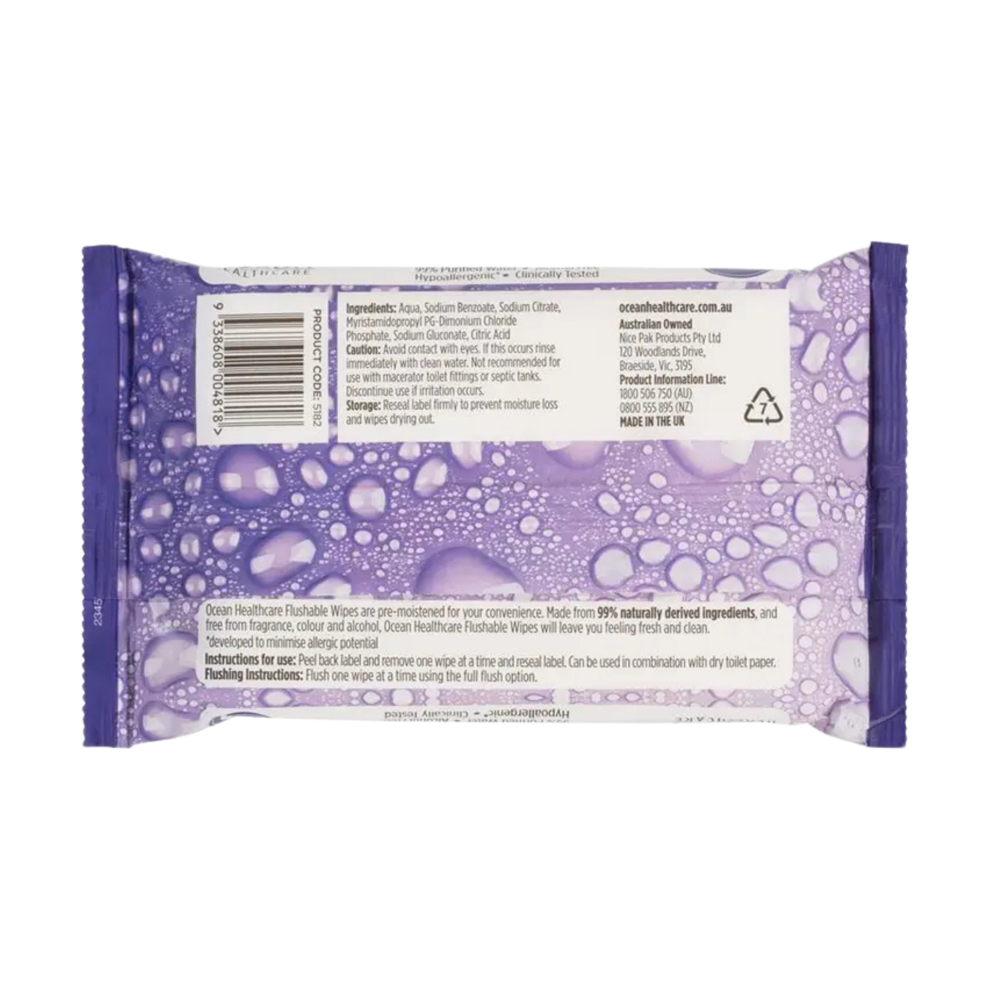 Ocean Healthcare Flushable Wipes