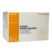 Opsite IV 3000 Window Frame Delivery Dressing provides secure, breathable IV site protection with transparent film for easy monitoring in clinical and aged care settings.