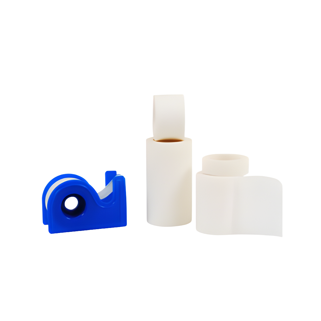 Paper Tape 2.5cm x 9.1m with Dispenser designed for gentle, secure wound dressing fixation. Made from soft, breathable, hypoallergenic paper material suitable for sensitive skin. Includes an easy-use dispenser for quick, precise application in clinical and home care settings. Ideal for securing dressings, tubing, and lightweight medical devices. Offers reliable adhesion while removing cleanly without residue.