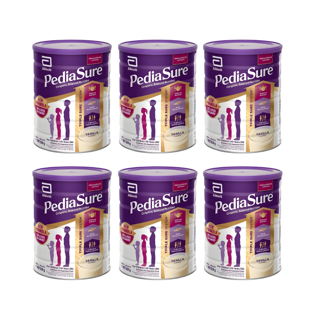 Pediasure Powder 850g Vanilla nutritional supplement for children, providing balanced vitamins, minerals, and protein to support healthy growth and development.