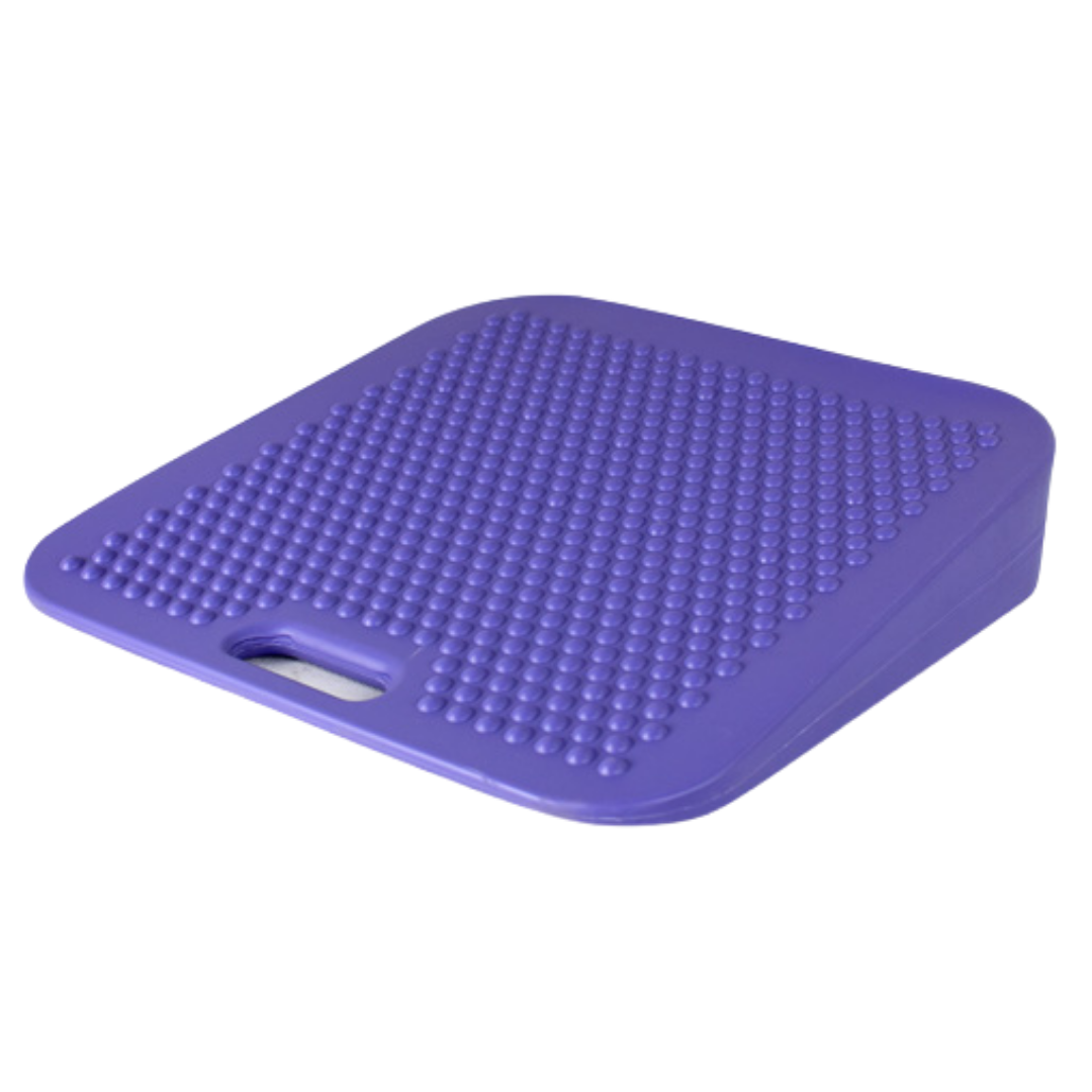 Physio/exercise/rehab inflatable balance sitting wedge, designed to support posture, balance, and seated stability exercises.