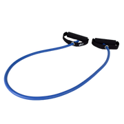 Physio/exercise/rehab medium-resistance Exertube exercise tube in blue, designed for strength and resistance exercises.