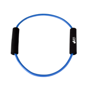 Physio/exercise/rehab O-ring exercise tube, firm resistance, in blue.