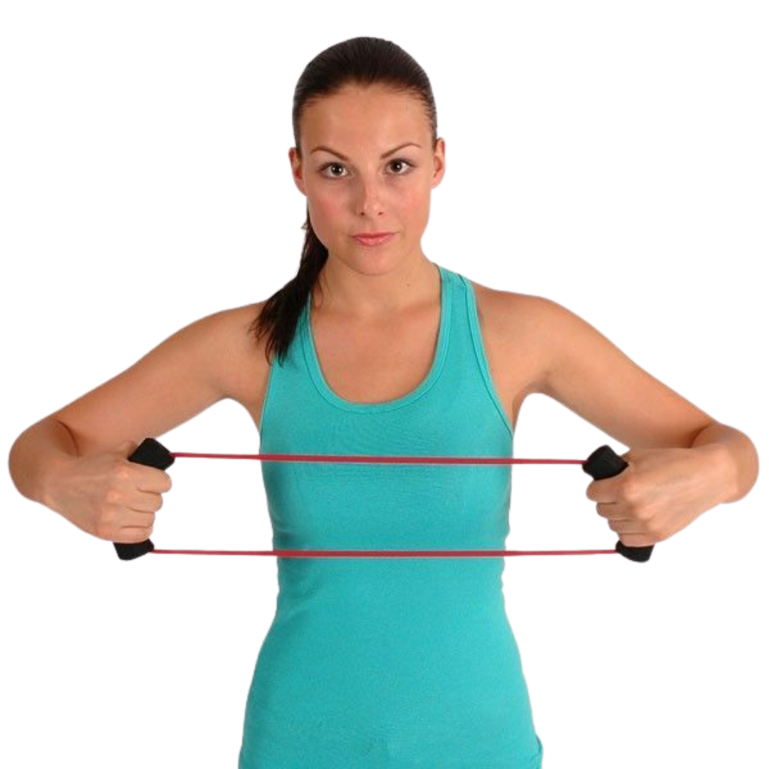 Physio/exercise/rehab O-ring exercise tube, extra-firm resistance, in black, designed for strength and resistance exercises.
