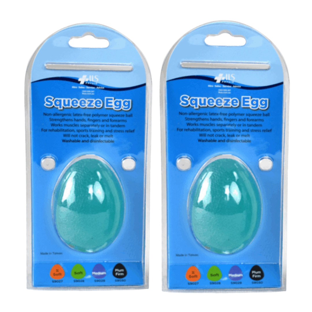 Physio/exercise/rehab hand egg therapy exerciser, medium resistance, in blue, designed for hand and grip exercises.