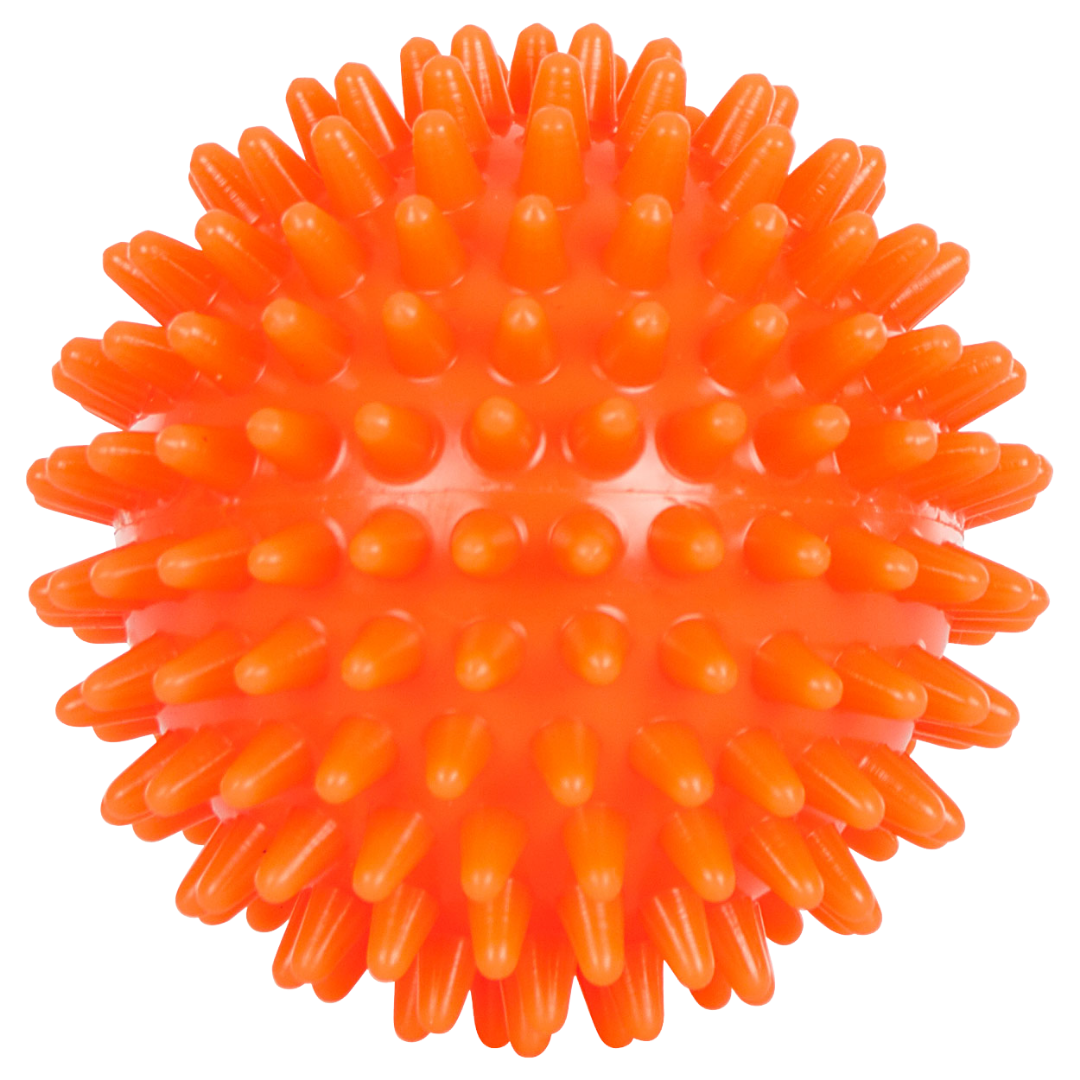 Physio/exercise/rehab 6 cm massage reflex balls in orange, designed for targeted muscle massage and sensory stimulation.