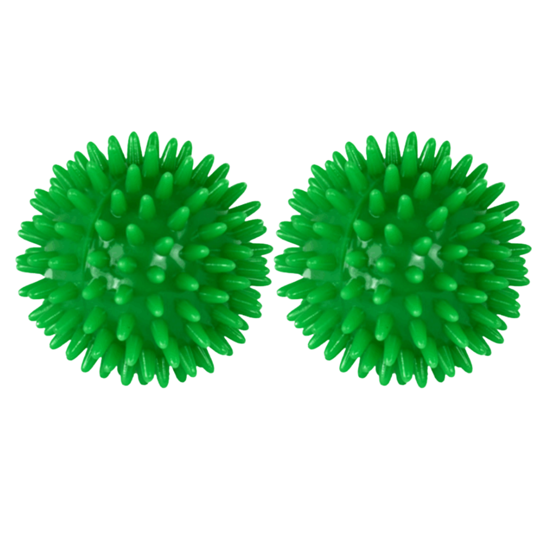 Physio/exercise/rehab 7 cm massage reflex balls in green, designed for targeted muscle massage and sensory stimulation.