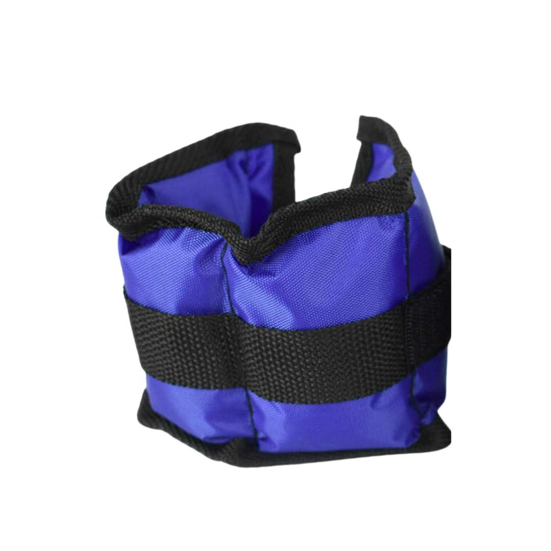 Physio/exercise/rehab weighted ankle cuff pair, 2.5 kg per cuff, designed for resistance and strengthening exercises.