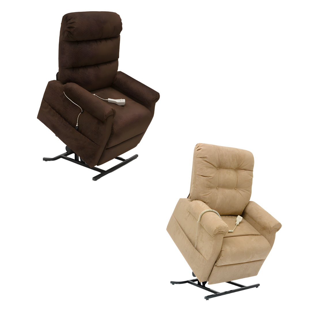 Pride C101 Powerlift Recliner Chair with single motor, soft padded upholstery, and lift function, designed for mobility support and comfort in home and aged care settings.