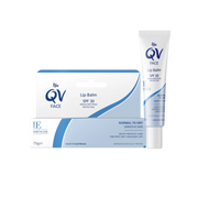 QV Face Lip Balm 15g with SPF 30, fragrance‑free moisturising lip protection for dry, sensitive lips with soft glide‑on applicator.