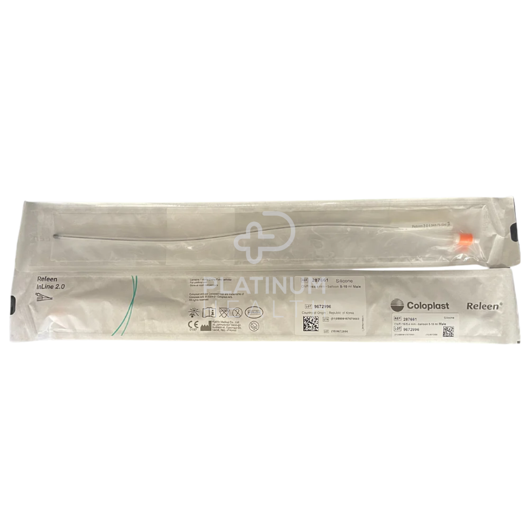 Image of the Releen Catheter Inline 2.0 Foley CH16 Male Silicone 40cm featuring a sleek, premium silicone design for comfortable and efficient urinary drainage.