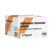 Reynard Adhesive Removal Wipes – 6x6cm individually wrapped, alcohol-free wipes for safe and gentle removal of adhesive residue.