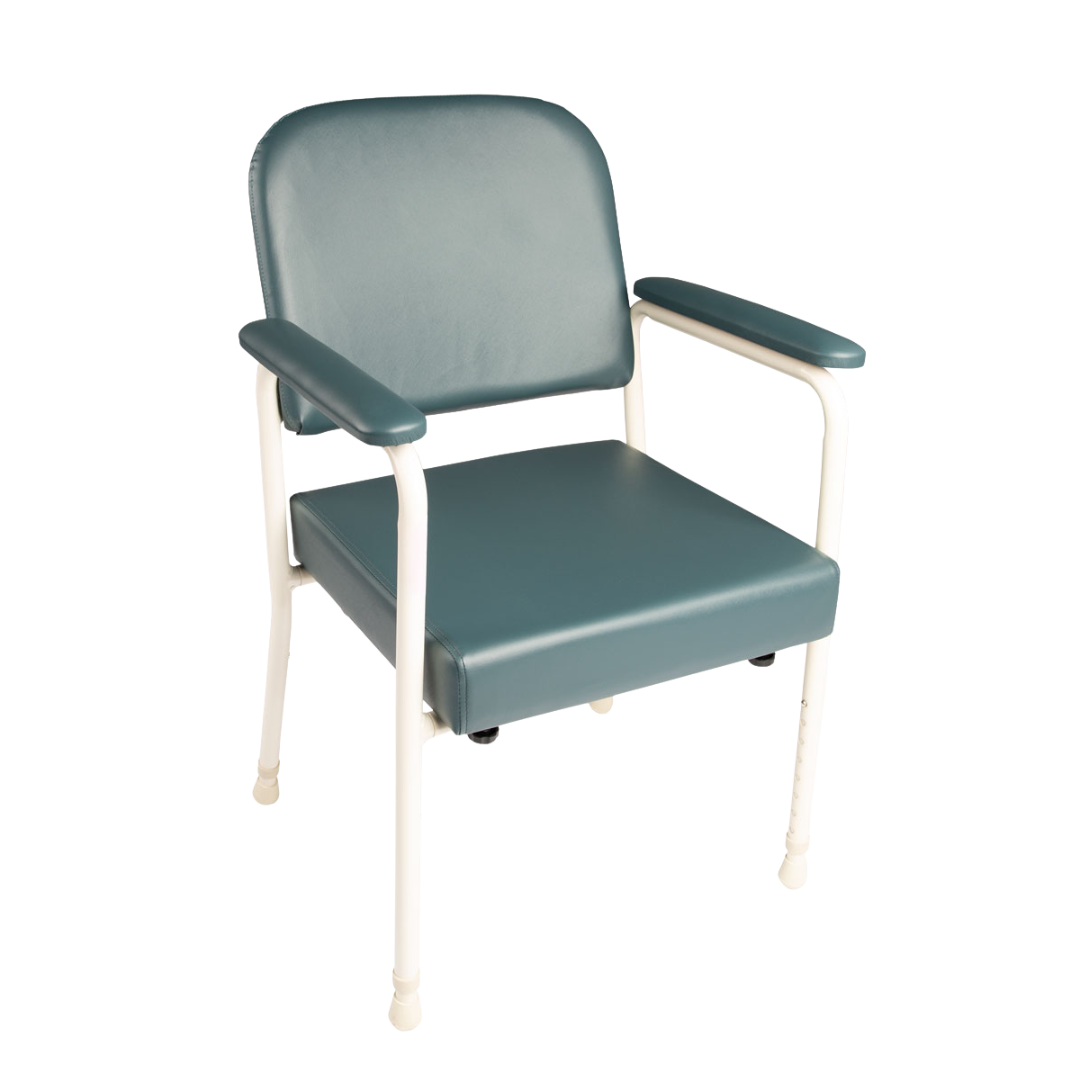 Royale Medical Chair Lowback with adjustable height, padded armrests, and contoured backrest for mobility support and comfort.