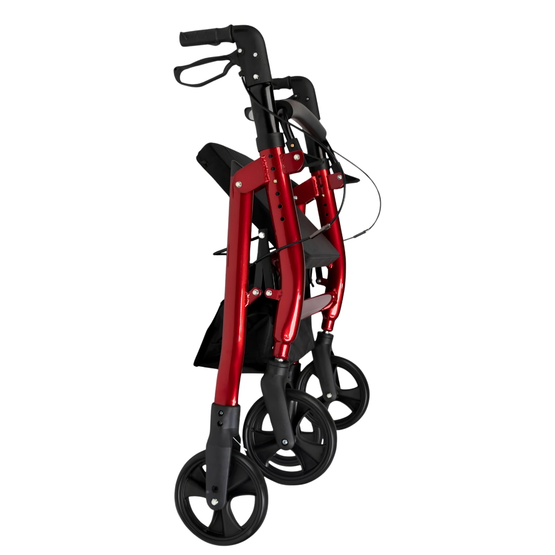 Royale Medical 8-inch Premium Bariatric Seat Walker with reinforced frame, wide padded seat and strong wheels for safe heavy-duty mobility support