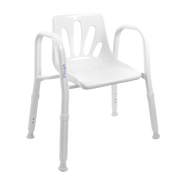 Royale Medical Premium Bariatric Heavy Duty 56 cm Shower Chair with reinforced frame, wide seat, 280 kg safe load, and stable support for safe bathing.