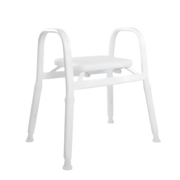 Royale Medical premium heavy duty shower stool, reinforced rust‑free aluminium frame, padded seat, high safe load, supports safe bathing and independence.