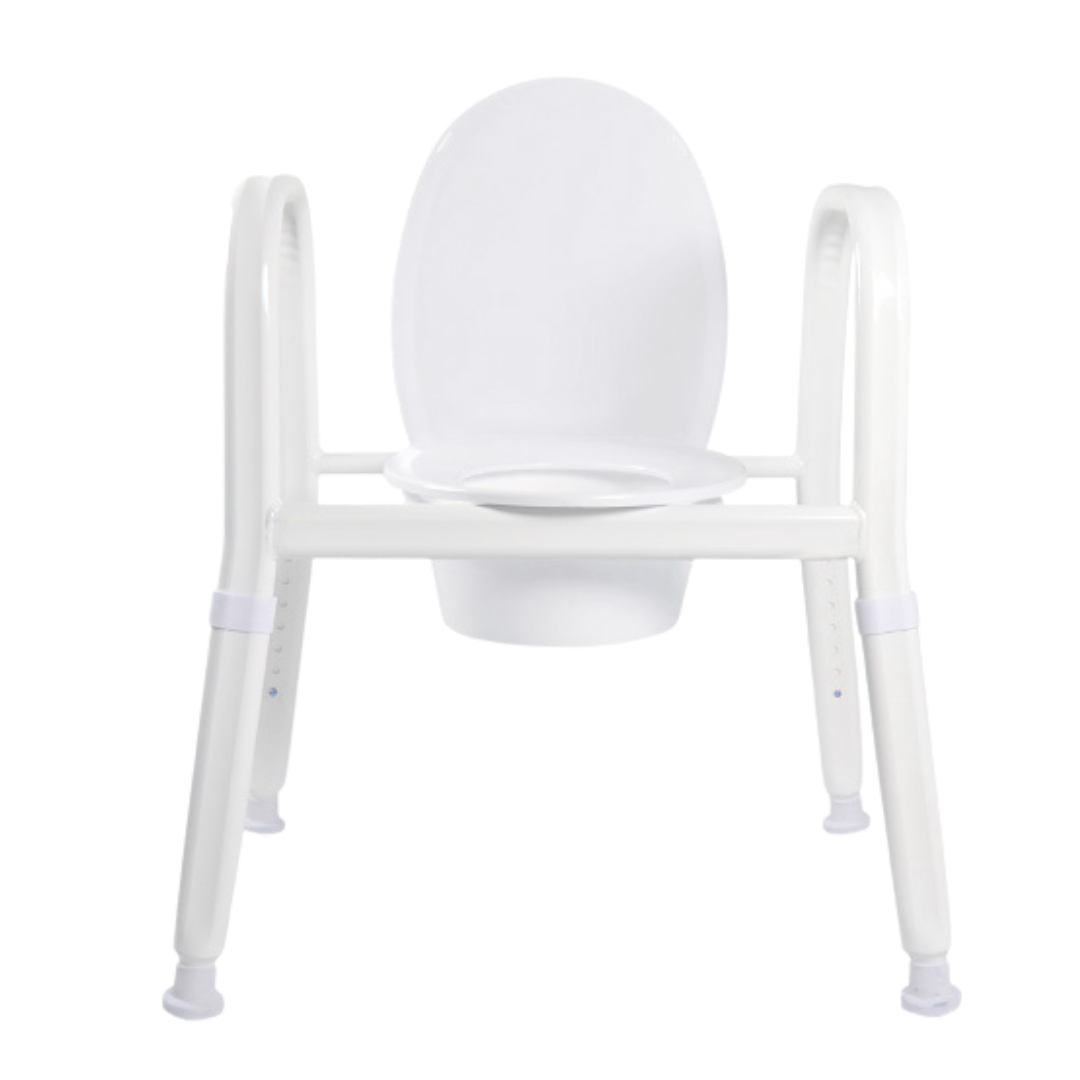 Royale Medical premium heavy duty over toilet aid, rust‑free aluminium frame, reinforced extra wide design, high safe load, supports safe toileting independence.