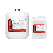 Container of SafeGuard+ Bleach 7% disinfectant, designed for high-level cleaning, stain removal, and sanitation in commercial, industrial, and home environments.
