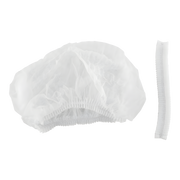 Safemed 24-inch crimped disposable hairnet providing secure, lightweight head coverage for hygiene control in healthcare, food service, and workplace settings.