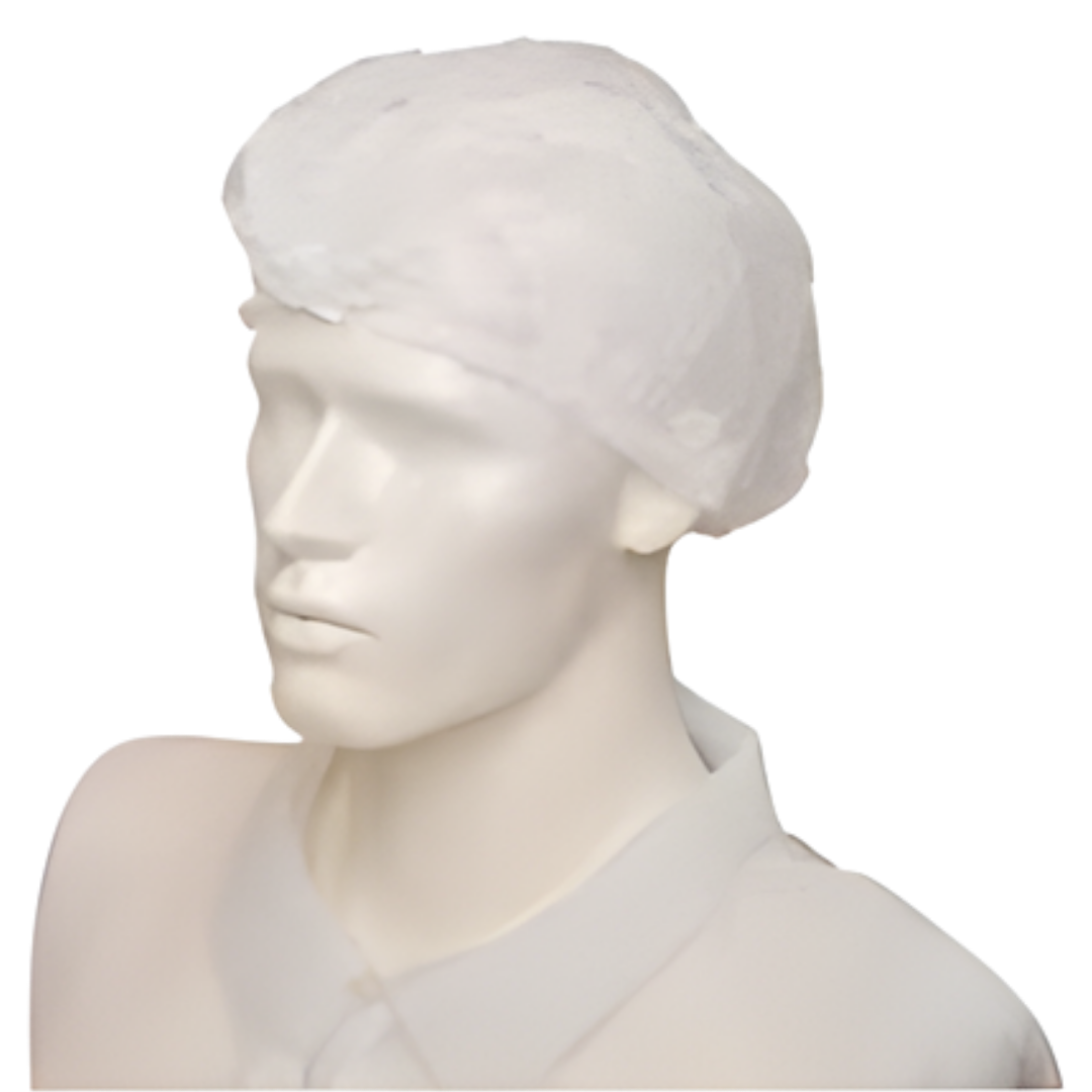 Safemed 24-inch crimped disposable hairnet providing secure, lightweight head coverage for hygiene control in healthcare, food service, and workplace settings.