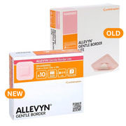 Smith+Nephew Allevyn Gentle Border Lite Hydrocellular Foam Dressing old packaging vs new