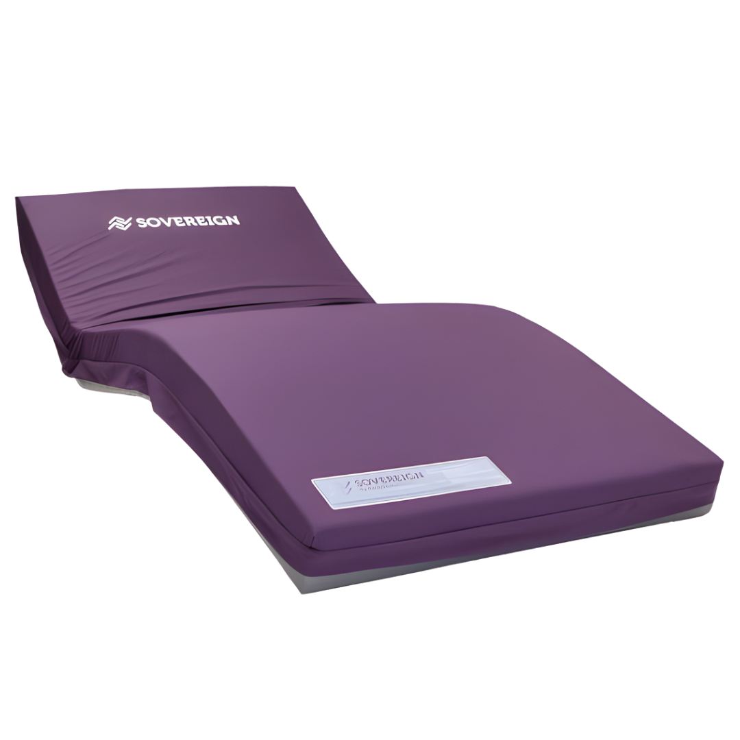 Sovereign S6 High Care Support Pressure Relieving Mattress in Long Single and Long King Single sizes provides advanced pressure relief, durability, and patient comfort.