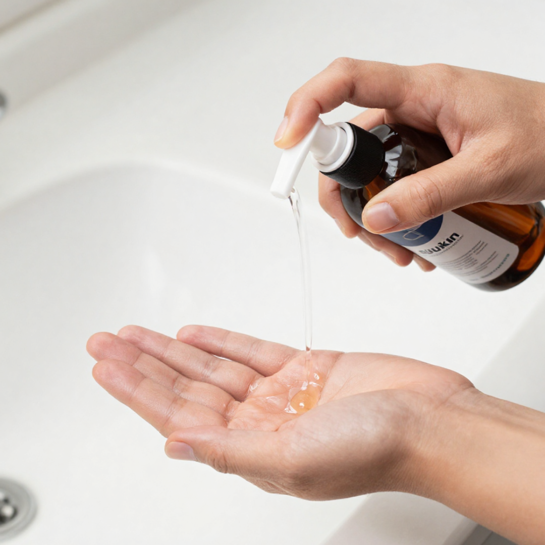 Sukin Antibacterial Hand Sanitiser Green Tea & Mint 500ml, kills 99.9% of germs with a refreshing scent, gentle on skin for daily hand hygiene use.