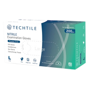 Blue Techtile nitrile powder‑free chemo‑rated examination gloves in multiple sizes, providing durable chemical resistance and reliable protection for clinical use.