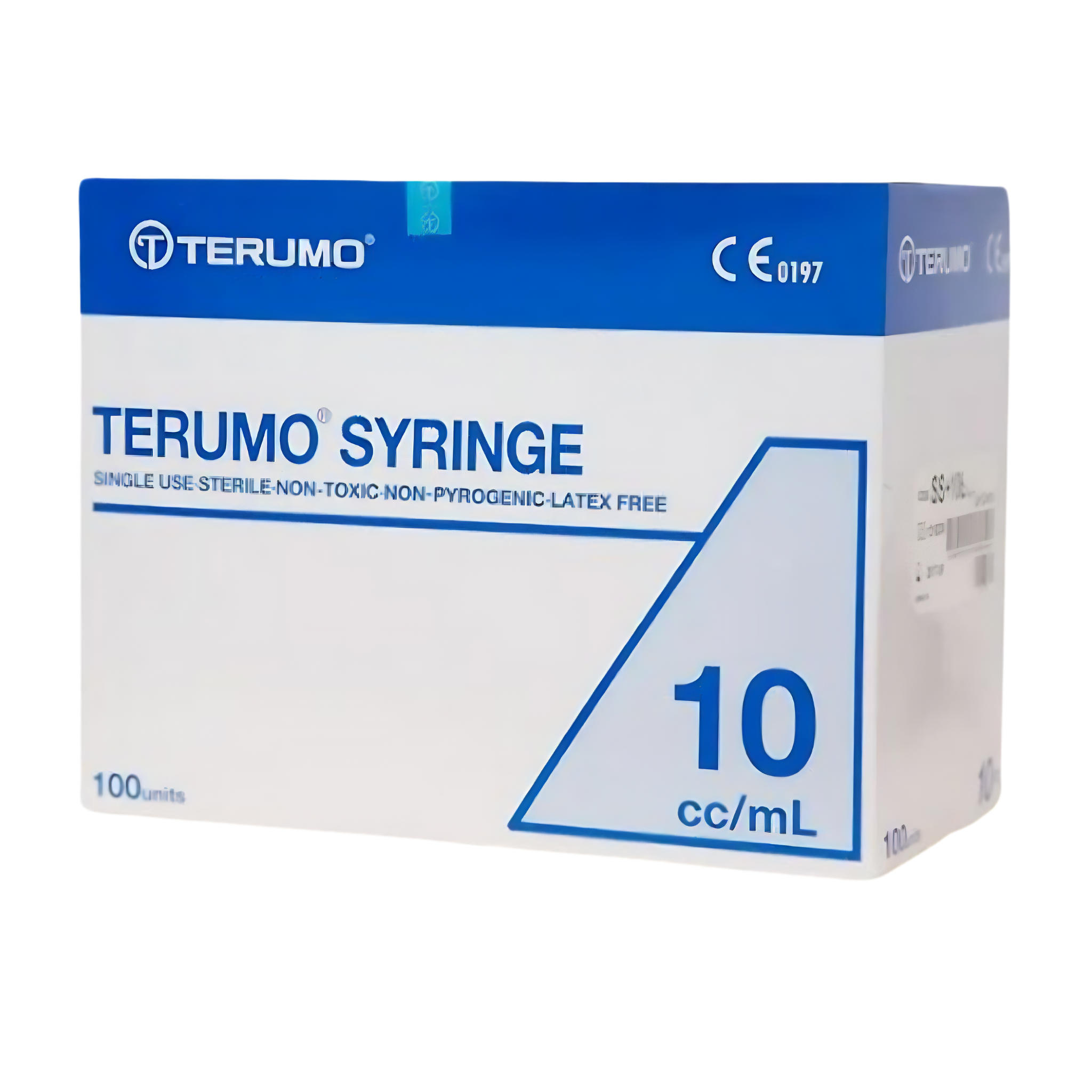 Box of Terumo syringes with 10 cc/mL capacity