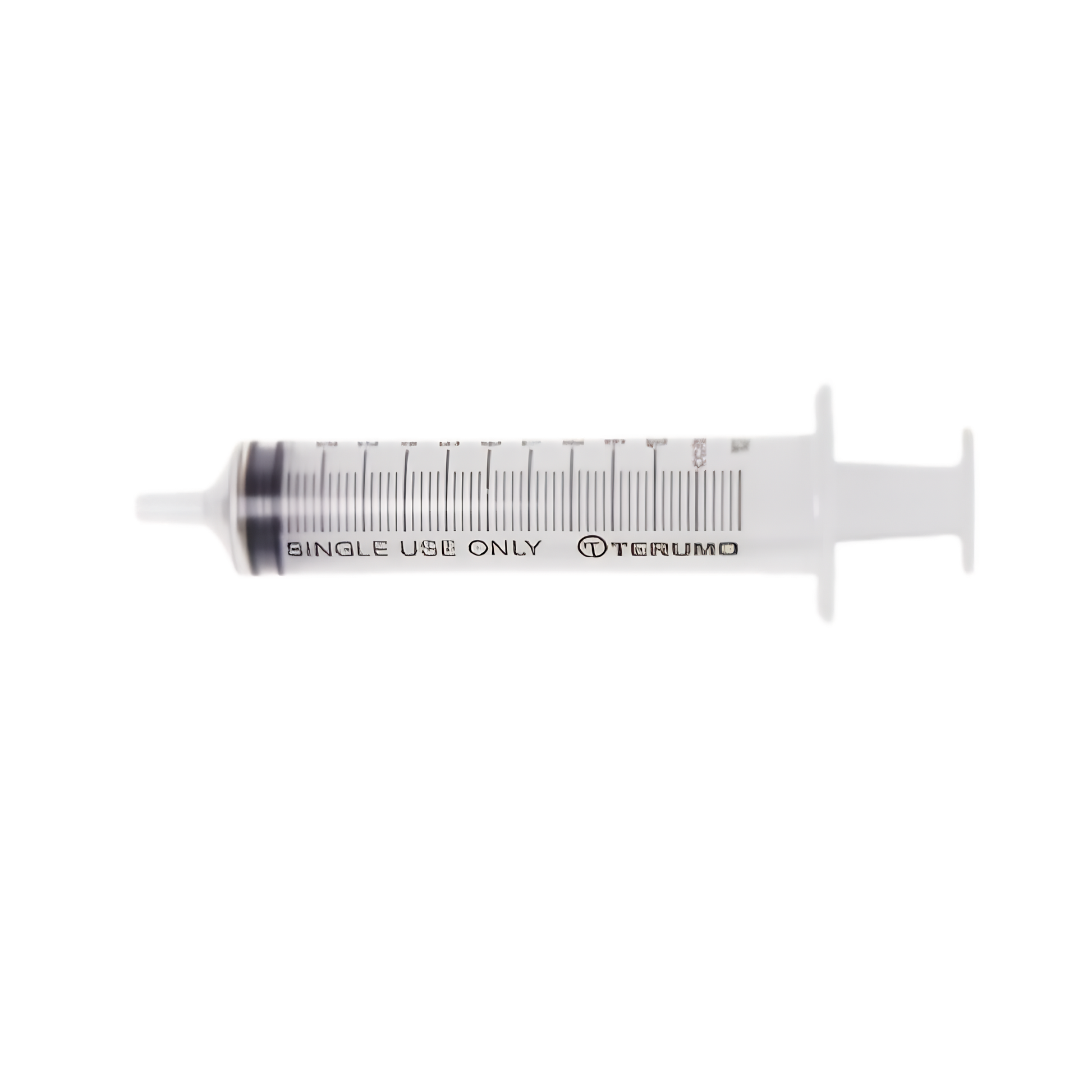 A clear plastic Terumo syringe with measurement markings and "Single Use Only" text.