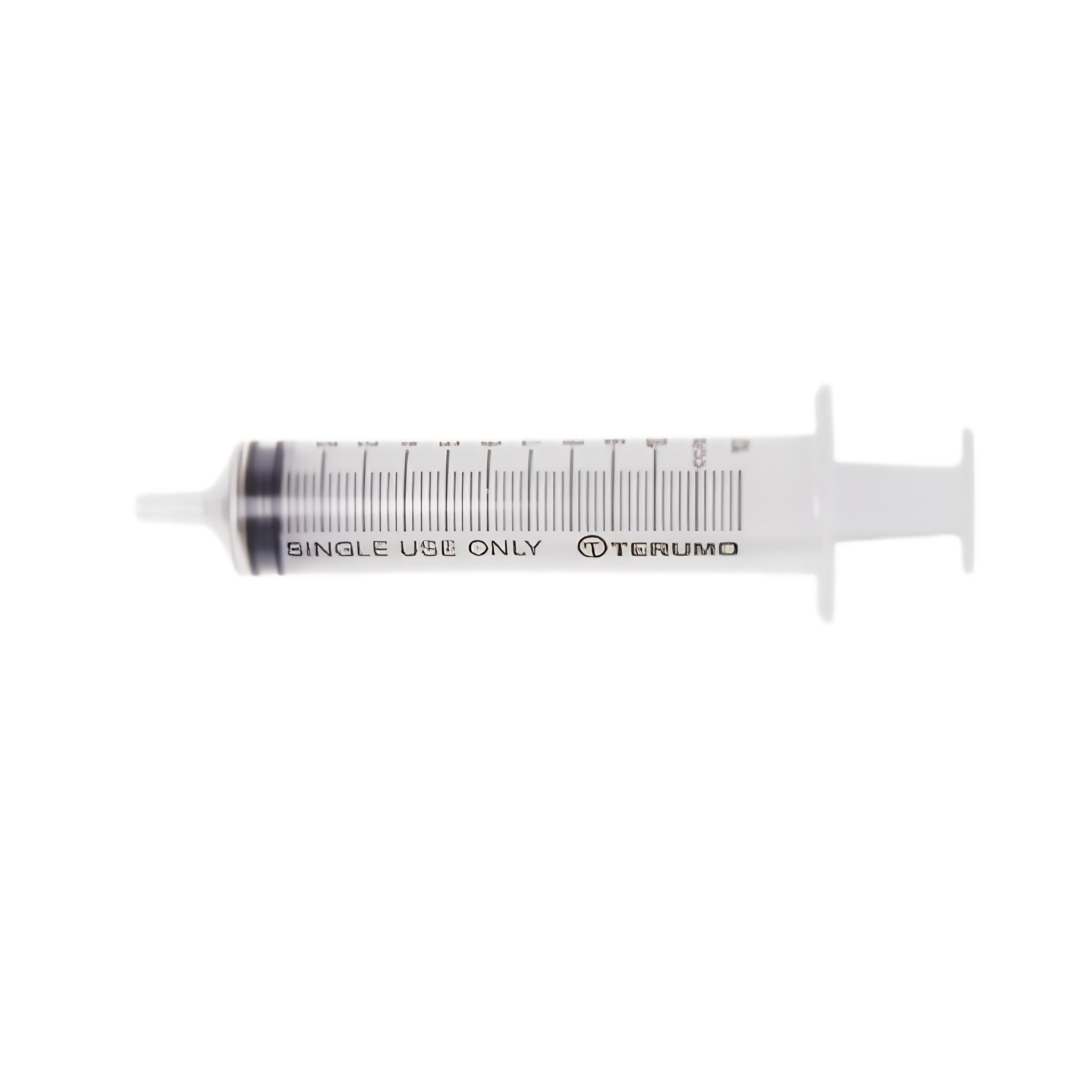 A clear plastic Terumo syringe with measurement markings and "Single Use Only" text.